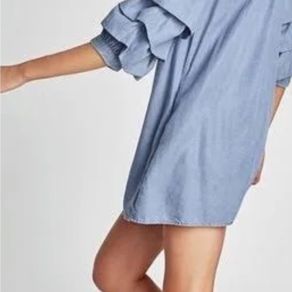 Zara Blue Off-Shoulder Ruffle Dress - Picture 3 of 3